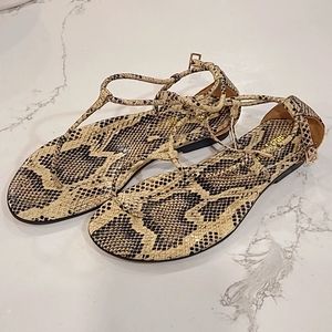 Paris Texas Jacky Snake Embossed Ankle Strap Sandal